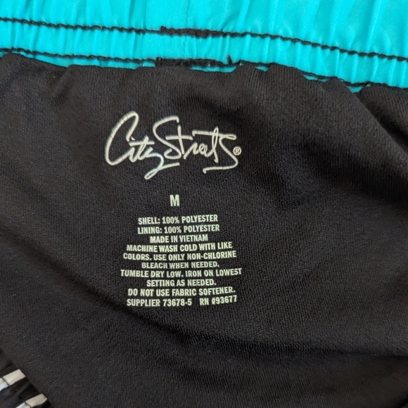 Women Running Shorts Fully Lined Size Medium Black, White And Teal Color - Picture 3 of 5